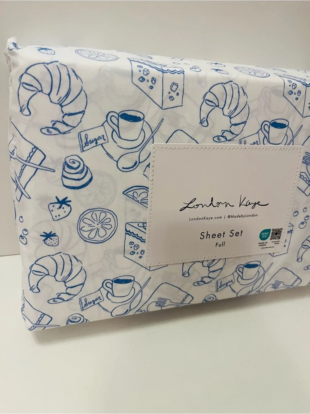 Cynthia Rowley & London Kaye Lot of 2 Full Sheet Sets Parisian Pastry Christmas